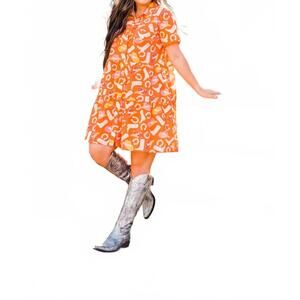 NEW LAYERZ CLOTHING boot scootin mini dress in orange